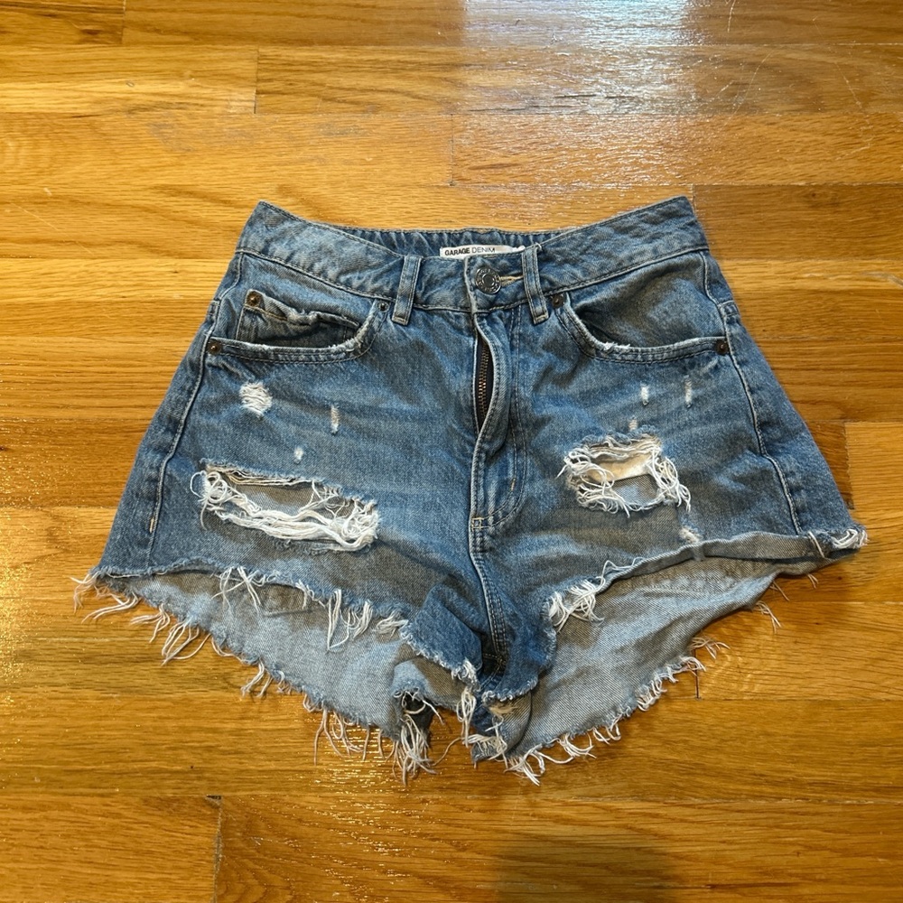 garage high rise festival jean shorts